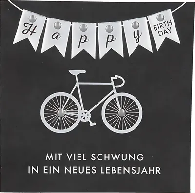 Produktbild von Glamour Glitzer Grußkarte Klappkarte mit Umschlag Happy Birthday  ,quadratisch 035