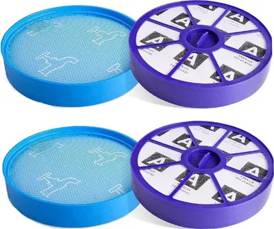 Two blue filters and two purple filters arranged in a 2x2 grid.