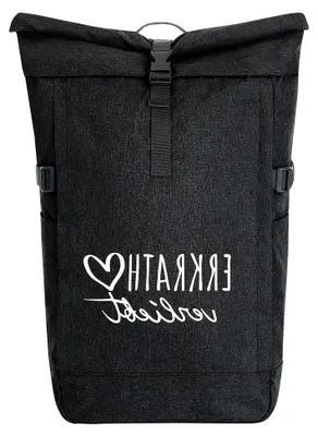 Produktbild von Kurierrucksack Erkrath 30-44 Liter Schwarz Melange Fairtrade Rolltop Geschenkidee