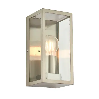 Immagine prodotto di Applique da esterno a lanterna OXFORD cromata-argento 1xE27x28W in metallo, dimensioni: 23,5x11,5x11 cm, IP44, Endon