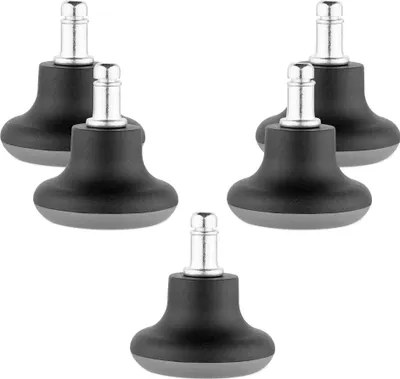 Produktbild von kwmobile Bürostuhl Gleiter 5er Set - Bodengleiter für Schreibtischstuhl 11/26mm - Drehstuhl Füße Parkett Fliesen - Stuhl Fußgleiter - schwarz grau