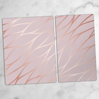 Produktbild von Glas-Herdabdeckplatten Glaskeramikkochfeld-Abdeckung Spritzschutz Schneidebrett Zweiteilige Glas 70x52 Geometrische Muster