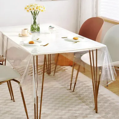 Obrázek produktu pro Průhledná PVC ubrus, rozměry 140x180 cm, tloušťka 0,18 mm, omyvatelný, voděodolný