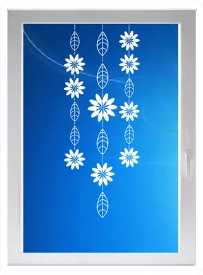 Produktbild von INDIGOS UG - Wohnzimmer Blumen Punkte Ornament - Farbe: weiss - 116x45 cm - Sichtschutzfolie - Fensterfolie - Glasdekorfolie - für die Küche, Wohnzimmer Blumen Punkte Ornament ans Fenster