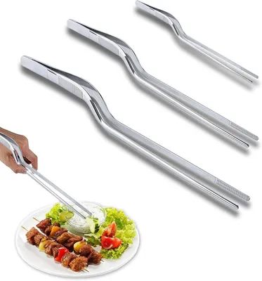 Obrázek produktu pro Sada tří kuchyňských pinzet, nerezová ocel, délka 14/20/23 cm, pro grilování, vaření a péči o zahradu
