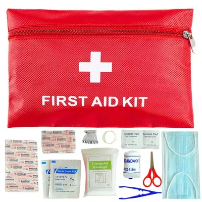 Produktbild von Mini-Erste-Hilfe-Set 20 x 14 cm Rot 12 Teile für Reisen & Outdoor