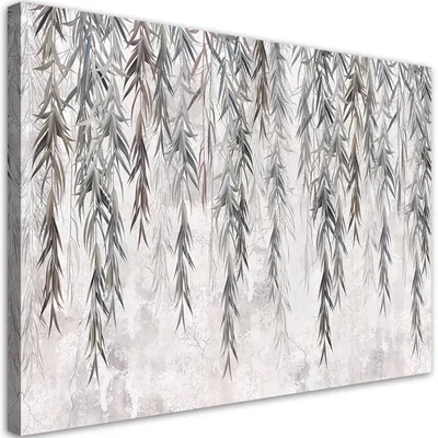 Produktbild von Leinwandbild Tropische Pflanzen auf grauem Beton 100x70 Feeby Beige bild für die wand bereit zum aufhängen