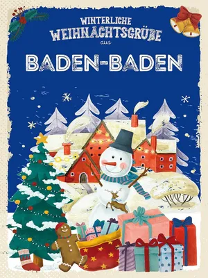 Produktbild von vianmo Holzschild 40x30 cm Weihnachtsgrüße aus BADEN-BADEN