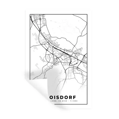 Produktbild von MuchoWow® Wandtattoo Wandsticker Wandaufkleber Karte - Troisdorf - Stadtplan 60x90 cm Selbstklebend und Repositionierbar - Sticker - Dekorfolie