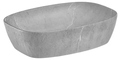 Produktbild von Rechteckiges Aufsatzwaschbecken 50,5x38,5 cm in Grau mit Naturstein-Effekt