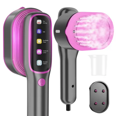 Produktbild von Tragbarer Dampfglätter 1200W, 2-in-1 Dampfglätter & Bügeleisen, Tragbarer Handdampfer, 15s Aufheizung, 5 Bügelmodi, LED-Display, Kompakt für Reise