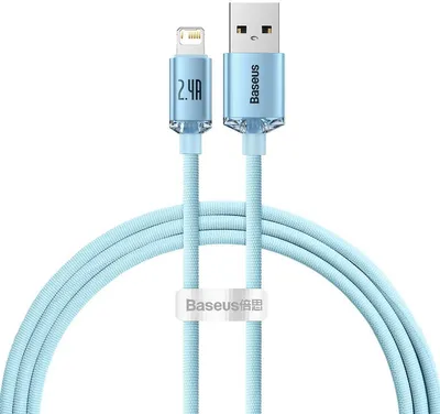 Zdjęcie produktu dla Kabel USB do iP Baseus Crystal Shine, 2.4A, 1.2m (niebieski)