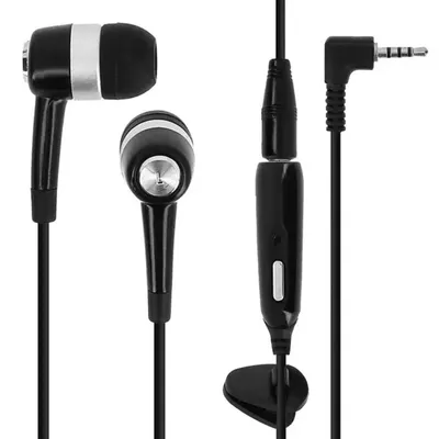 Produktbild von 2.5mm Kopfhörer mit Freisprechfunktion und 3,5mm Klinkenadapter - Schwarz