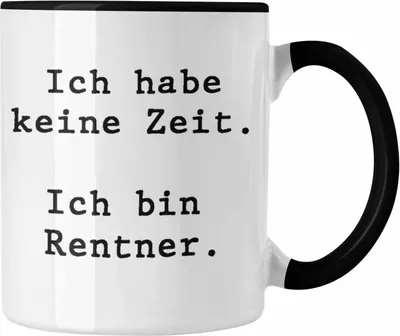 Produktbild von Trendation - Rentner Tasse Geschenk Ruhestand Frau Mann Renteneintritt Geschenke für Männer Frauen Lustig Rentnerin Pensionierung Kollegin Ich Bin Rentner (Schwarz)