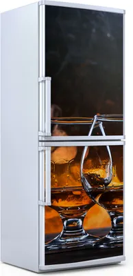 Produktbild von Kühlschrankdekoration  60x180 cm  Aufkleber auf dem Kühlschrank - Whisky Glas