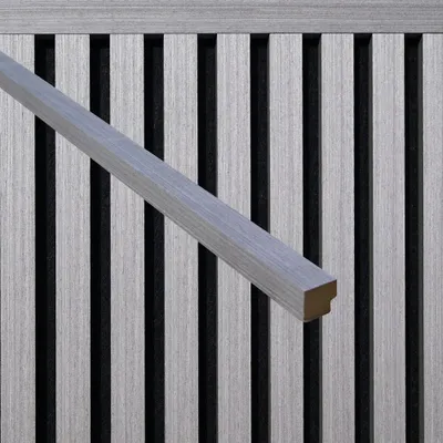 Produktbild von HOME DELUXE Abschlussleiste für Akustikpaneel ENDO Grey Oak - 80 cm - Menge: 5 | Abschlussleiste, Akustikpaneele Abschluss, Leiste für Akustikpaneele