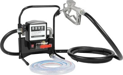 Immagine prodotto di Pompa di trasferimento carburante - Elettrica 220 V - Potenza 200 W - Portata 45 l/min (11,88 GPM) - Misuratore di portata - Pistola di erogazione - Per gasolio/kerosene - Nera