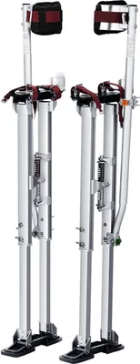 Produktbild von Aluminiumstelzen Deckenbau 91,4-126,7cm Höhenverstellbar Arbeitsstelzen Trockenbau 103kg Belastbarkeit Malerstelzen 27-29cm Fußgröße Für Malerarbeit Heimdekoration Baumschnitt Elektroarbeit