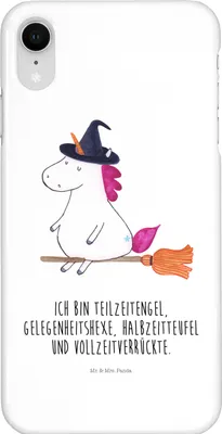 Produktbild von Mr. & Mrs. Panda Iphone XR Handyhülle Einhorn Hexe - Weiß - Geschenk, Frau, Leben, Teufel, Unicorn, Handy Case, Einhörner, Premium Kunststoff