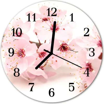 Produktbild von Glasuhr Wanduhr Küchenuhr Echt-Glas 30fi cm Blüten rosa
