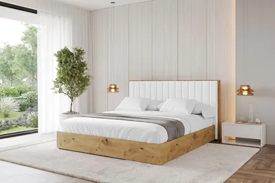 Produktbild von ALTDECOR Polsterbett mit Bettkasten - ENZO4 - 140x200 - Weiß - Bett ohne Matratze, Doppelbett mit Stauraum und Latternrost, Boxbett mit Kopfteil