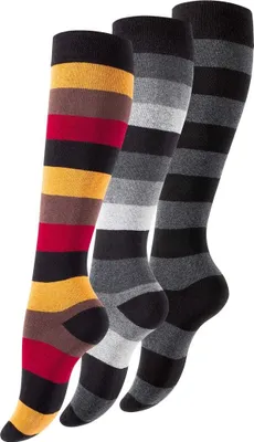 Produktbild von Yenita® Kniestrümpfe 3 Paar mit Blockstreifen 39-42