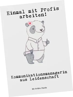 Produktbild von Mr. & Mrs. Panda Postkarte Kommunikationsmanagerin Leidenschaft - Weiß - Geschenk, kunstkarte, Grußkarte, Interkulturelle Kommunikation, Witzig, Postkarten, Studium