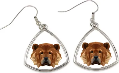Immagine prodotto di Chow Chow - Orecchini con un'immagine e la scritta "Cane geometrico" di Art-Dog