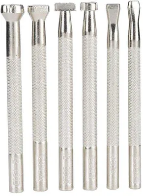 Productafbeelding van Leer gereedschapset voor doe-het-zelf projecten en ambachtswerk - 6-delige set met antislip handgrepen en ponsen van 3,9 inch