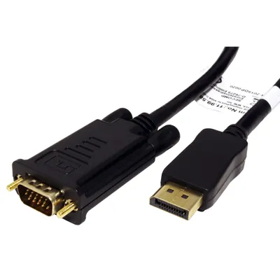 Obrázek produktu pro VALUE Kabel DisplayPort - VGA, DP(M) -> MD15HD, 1m, černý (11.99.5800)