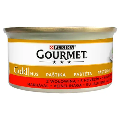 A can of Purina Gourmet cat food.