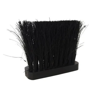 A close-up studio shot of a black brush head.