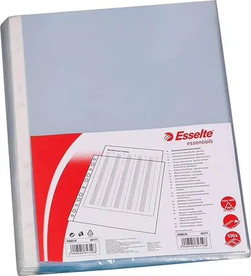Produktbild von Esselte 46134, Seitenzahl, Transparent, Kunststoff, Polypropylen (PP), Porträt, Oben, 0,085 mm
