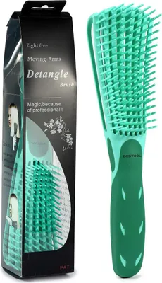 Produktbild von Lockenbürste Afro Haare 3a-4c Naturhaar Entwirrbürste Grün