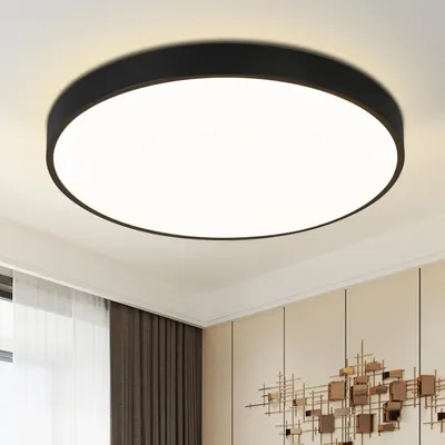 Obrázok produktu pre ZMH LED stropné svietidlo čierne stropné svietidlo - 12W teplá biela kuchynská lampa plochá IP44 21cm okrúhle moderné svietidlo do obývačky