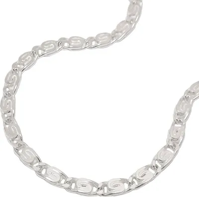 Produktbild von Kette 3,2mm S-Panzerkette flach diamantiert Silber 925 50cm silber 3,2mm