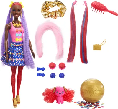 Zdjęcie produktu dla Barbie Colour Reveal Glitter! Lalka zmieniająca włosy, niebieski brokat