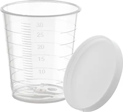 Immagine prodotto di 10 misurini in plastica con coperchio, 30 ml, graduati