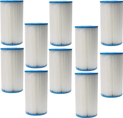 Produktbild von vhbw 10x Filterkartusche kompatibel mit Intex 28211EH, 28211CA, 28233EH, 28233CA, 28251EH, 28235EH Swimmingpool, Filterpumpe - Wasserfilter Blau Weiß