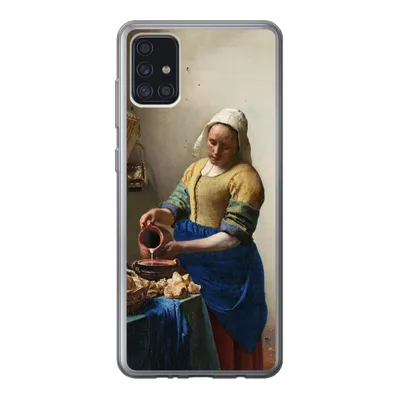 Produktbild von MuchoWow® Handyhülle Schutzhülle Hülle für Samsung Galaxy A52 5G Das Milchmädchen - Vermeer - Alte Meister Silikon Softcase Handy Hülle - Umschlag