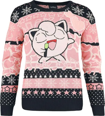 Produktbild von Pokémon Weihnachtspullover Damen Pummeluff pink/schwarz S