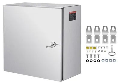 Produktbild von VEVOR NEMA Edelstahlgehäuse, 300 x 300 x 200 mm NEMA 4X Stahl Elektronikbox, IP66 wasserdicht & staubdicht, Außen-/Innenelektronikverbindungsbox, mit Montageschiene, 30 x 30 x 20 cm