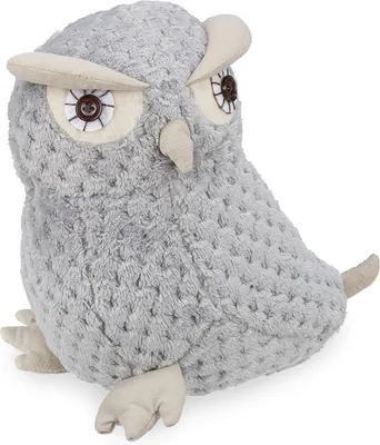 Produktbild von PolkaHome® Türstopper Eule schwer aus Stoff mit Sandfüllung dekorativ Türsack Boden HxBxT: 22 x 21 x 17 cm grau