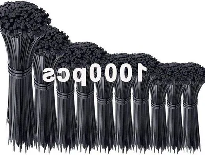 Produktbild von Schwarze Kabelbinder - Sortierte Größen - 1000 Stück - 350 - 300 - 250 - 200 - 150 - 100 mm - UV-beständige Kunststoffkabelbinder - Hochleistung - für Haus und Büro