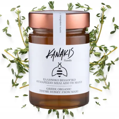 Zdjęcie produktu dla Kanakis | Miód tymiankowy - 250 G - Bursztynowy kolor - Aromatyczny smak - Z Grecji