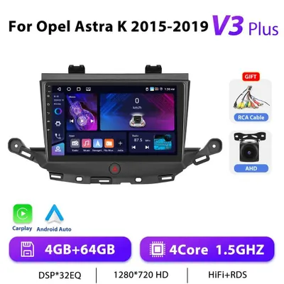 Immagine prodotto di Autoradio Android per Opel Astra K 2015–2019 - Sistema multimediale 2 DIN - Touchscreen IPS da 23 cm - Android 13 - 4+64 GB - 1,5 GHz - AHD - Navigatore GPS