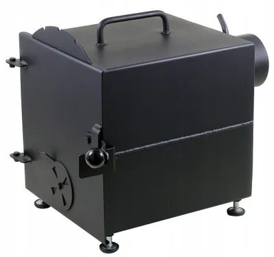 Immagine prodotto di Cabina di affumicatura Forno per affumicatura in metallo acciaio massiccio nero + legno chiaro