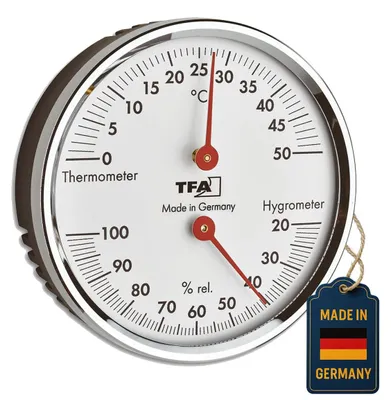 Produktbild von Thermo-Hygrometer TFA Dostmann 45.2041.42 analog Metallring Temperatur