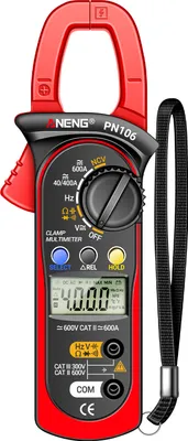 Zdjęcie produktu dla ANENG PN106 Cyfrowy miernik cęgowy, 4000 zliczeń, automatyczny multimetr zakresowy z indukcją napięcia NCV, przenośny multimetr ręczny, wyświetlacz LCD, pomiar napięcia AC/DC, prądu AC/DC, rezystancji, pojemności, częstotliwości, diody