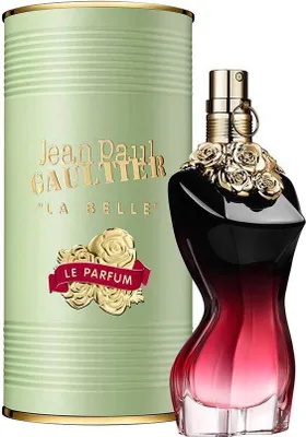 A perfume bottle and its packaging.